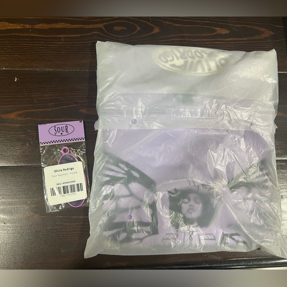Olivia Rodrigo Purple Long Sleeve Tee + keychain